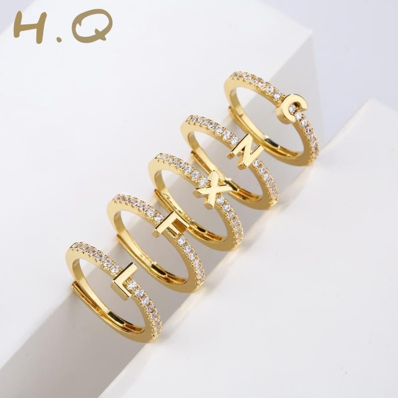 H.Q Jewelry Nhẫn Nữ Chữ, nhẫn titan không rỉ, Nhẫn Dôi Có Thể Deo Cùng Bạn Nam Bạn Nữ Dơn Giản Sang Trọng Nhưng Không Lỗi Thời Chiếc Nhẫn Có Camera Cận Cảnh Nhẫn chữ cái Titan Càng Cua Pin Cua Voi