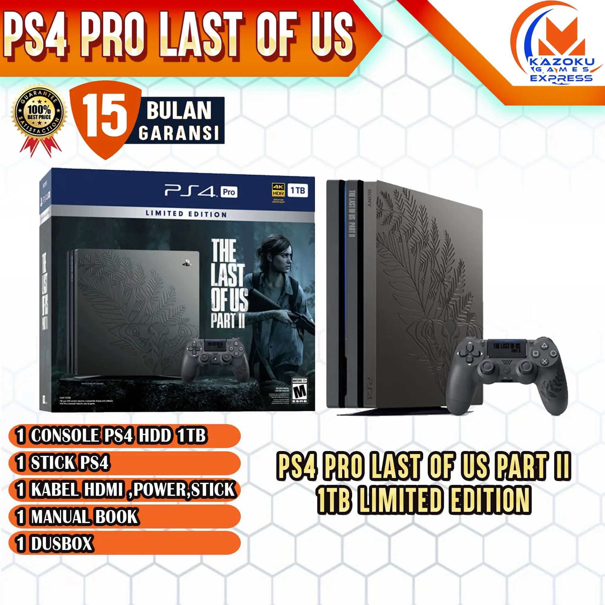 PS4 PRO LIMITED EDITION THE LAST OF US PART II SERIAL DUS TEMBUS PlayStation