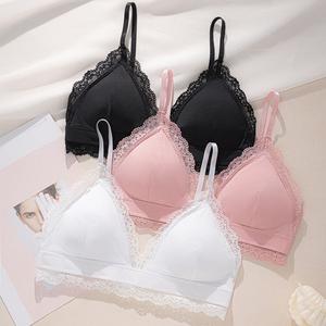 Áo Ống, Phong Cách Pháp, Không Có Vòng Thép, Viền Ren Gợi Cảm, Dây Đeo Spaghetti Dây Đeo Đáy, Quần Lót Xuyên thấu, Dành Cho Nữ