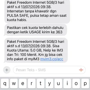 Paket Mobile Data Indosat - Freedom Internet 5GB/3hr