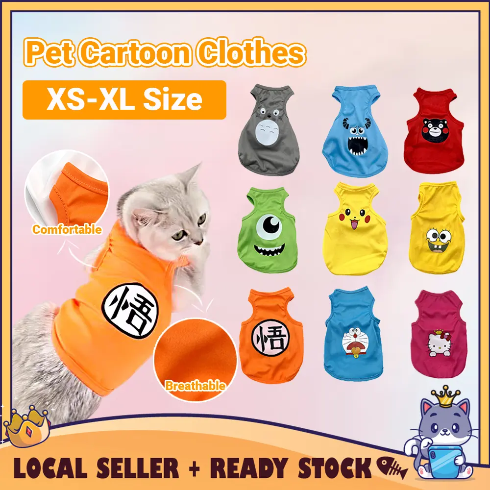 CATQUEEN Baju Kucing Murah Cat Shirt Baju Kucing Comel Pet Cloth Clothes Shirt Dog Shirt kucing Fashion
