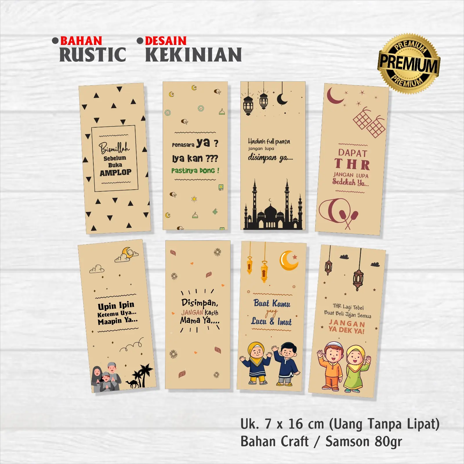 Amplop Lebaran Hari Raya Idul Fitri Unik Aesthetic Premium Craft rustic Murah Angpao