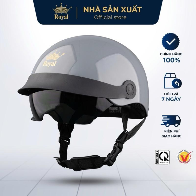 Mũ Bảo Hiểm Nửa Đầu Lưỡi Trai Kính Âm Royal Helmet M579 Nón Bảo Hiểm 1/2 Kính Âm Royal Chính Hãng