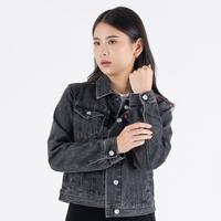 Gambar Benhill Dani Jacket Denim Wanita Outer Jaket Jeans Biru dan Hitam Nyaman - Black, S dari Benhill Kota Surabaya 5 Tokopedia