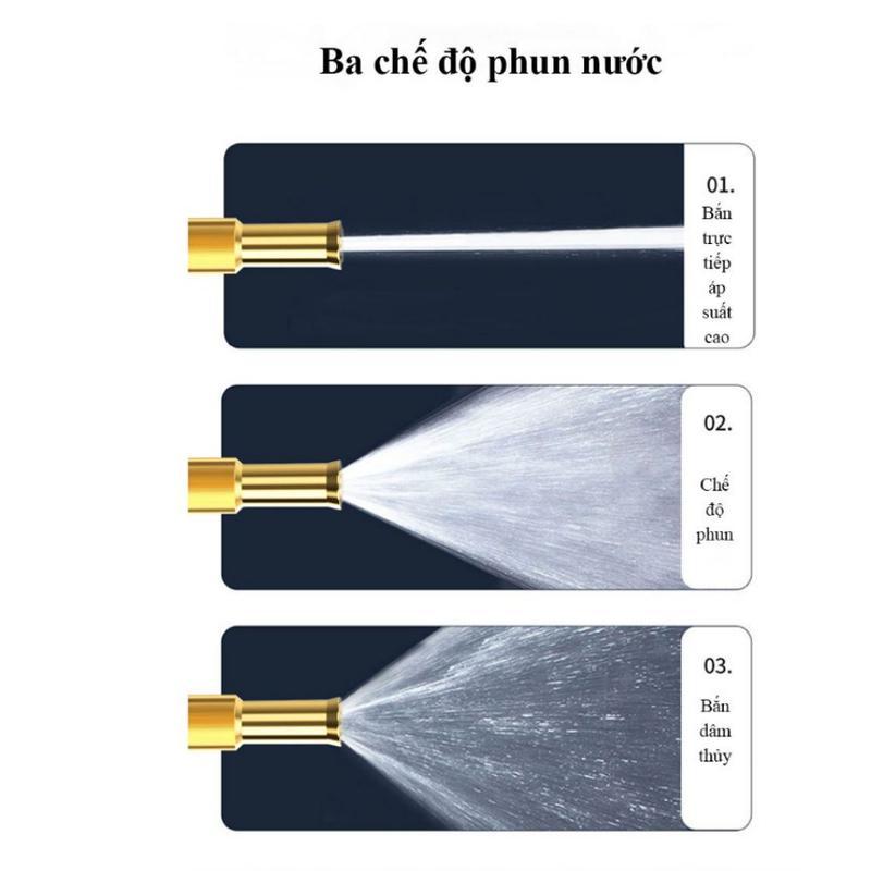 Đầu Vòi Xịt Tăng Áp Rửa Xe Tưới Cây SUMO , Đầu Phun Chất Liệu Đồng - 3 Chế Độ Phun Nước 6