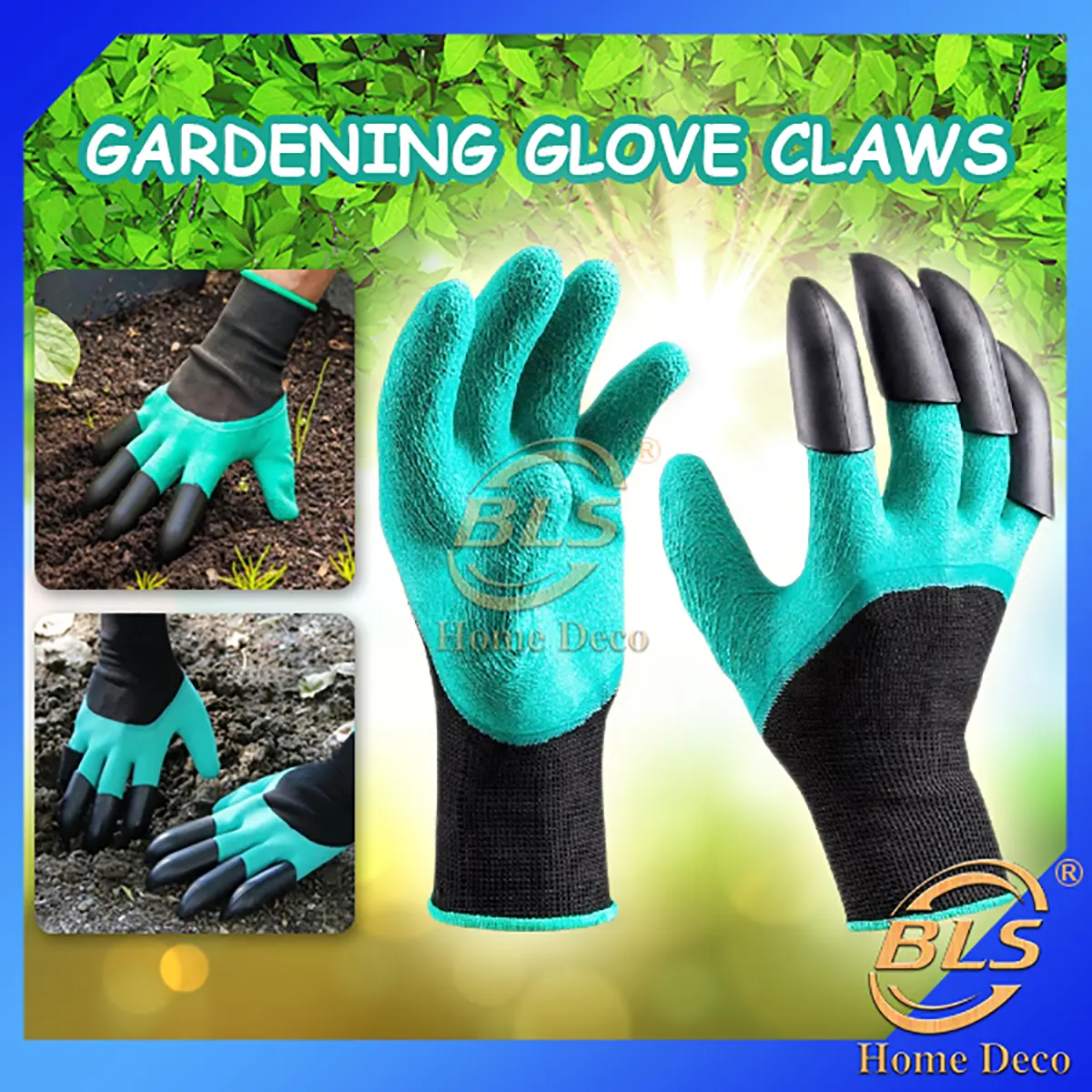 Sarung Tangan Berkebun Pelindung Jari Tangan Menggali Tanaman Glove Claws Hand Protective Fingertips Claw Digging Latex Glove Gardening