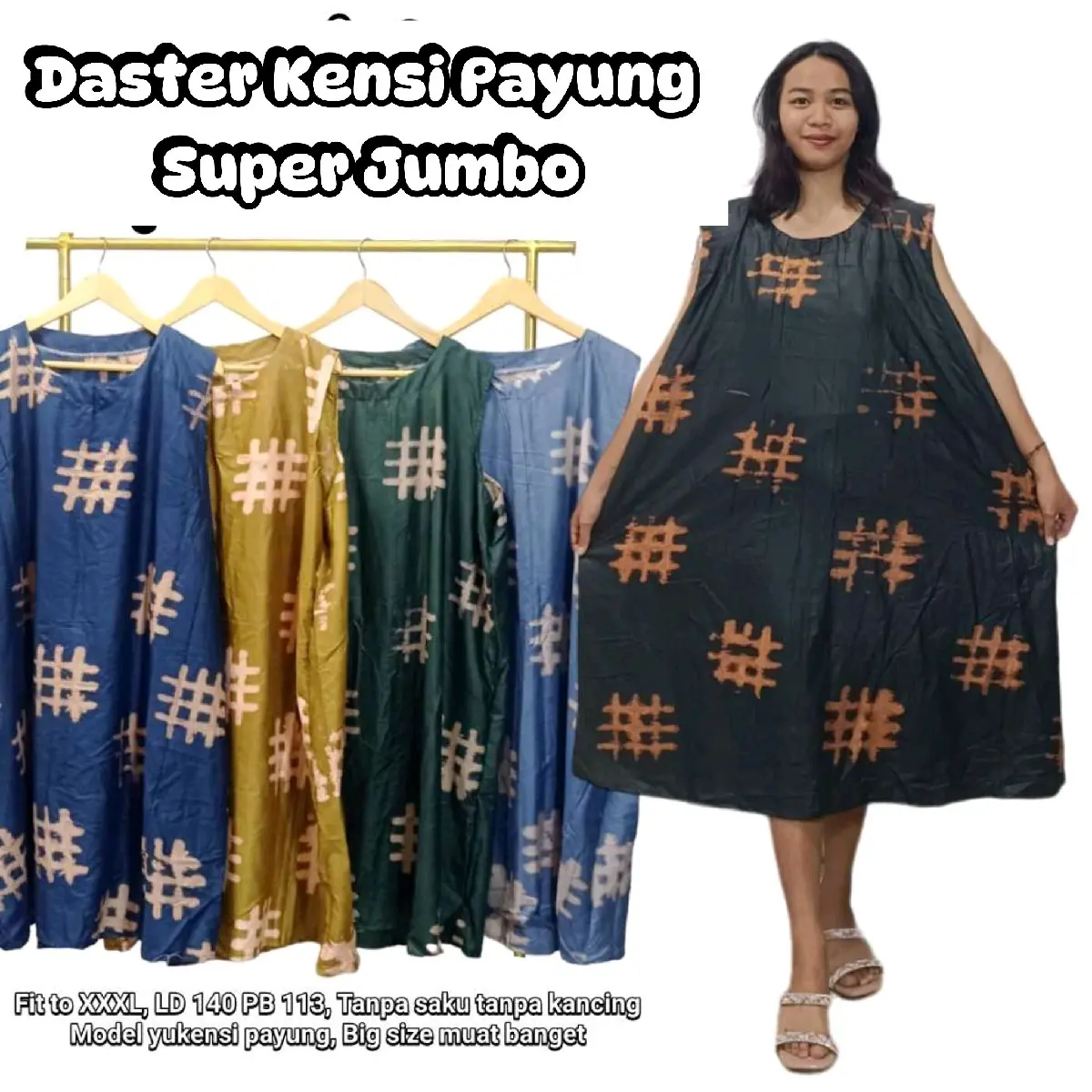 Daster Kensi Payung Super Jumbo - Daster Lekbong LD 140