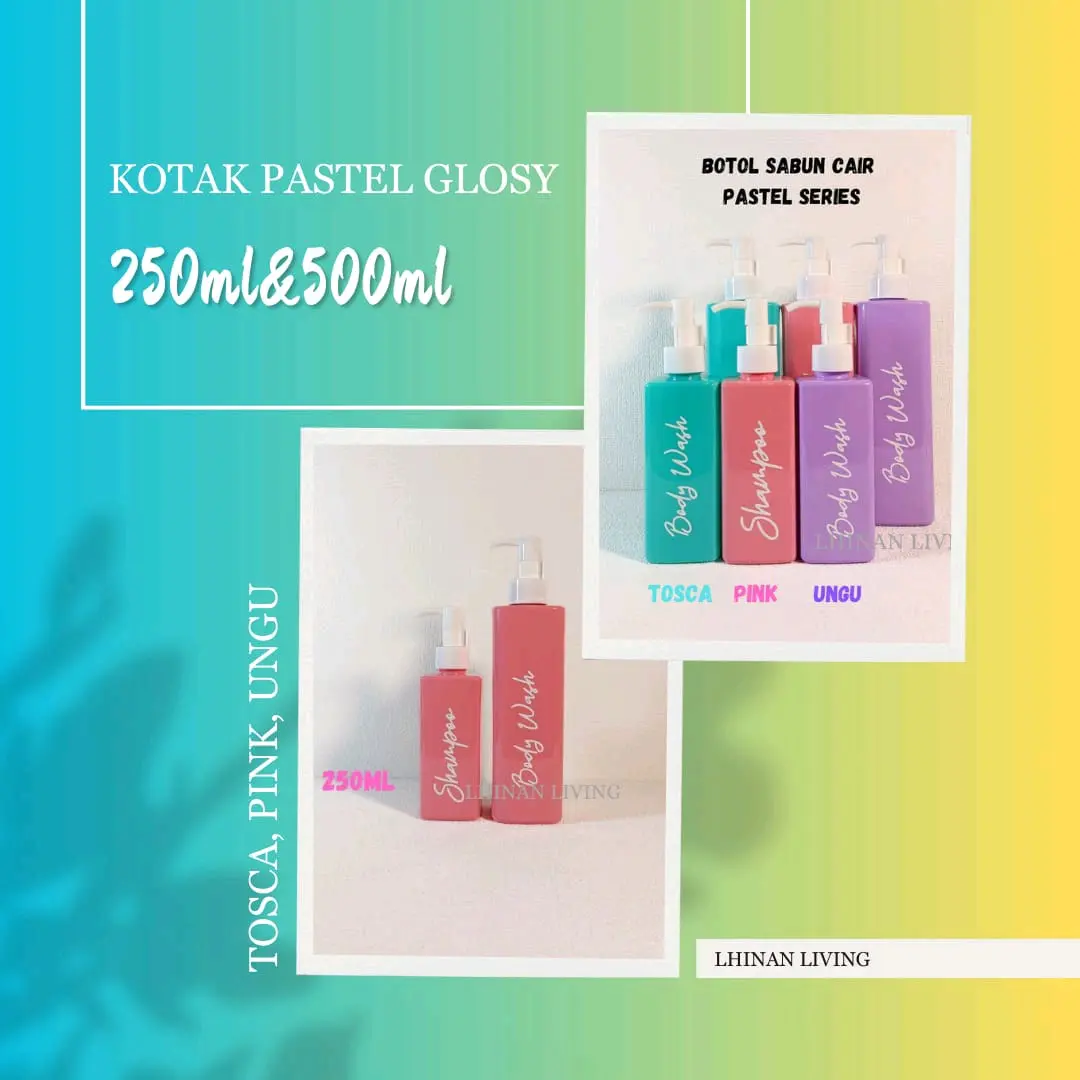 Botol Sabun Cair Kotak Aesthetic Pump Putih Plastik