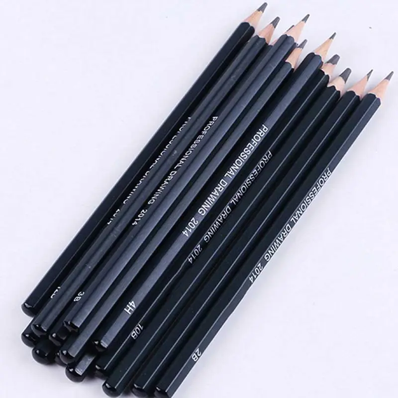 Bút chì phác thảo than chì, 14 cái / bộ, 12B, 10B, 8B, 7B, 6B, 5B, 4B, 3B, 2B, HB, 2H, 4H, 6H 5