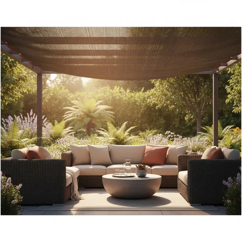 Malla Sombra 6x4m 98% Bloqueo UV – Tela Resistente con Ojales y Cuerda – Para Jardín, Patio, Estacionamiento – Negro - Foto 9