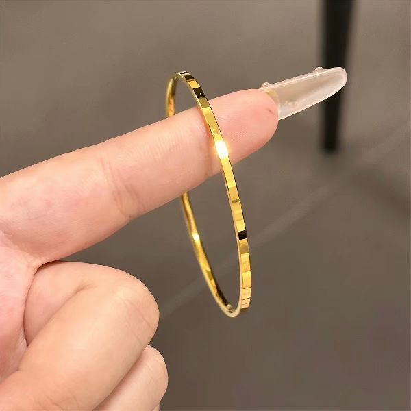 Gelang Bangle Trending Motif Polosan Wanita Mewah Elegant Anti Karat Dan Luntur Perhiasan Bracelets