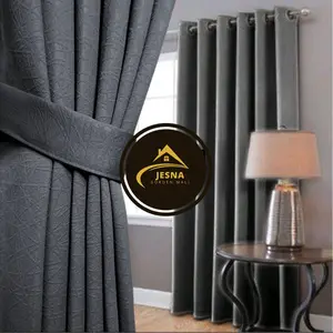 Gorden Jendela Minimalis Dan Pintu Kamar Bahan Blackout Polos Aesthetic Tebal Murah Warna Abu tua Curtain