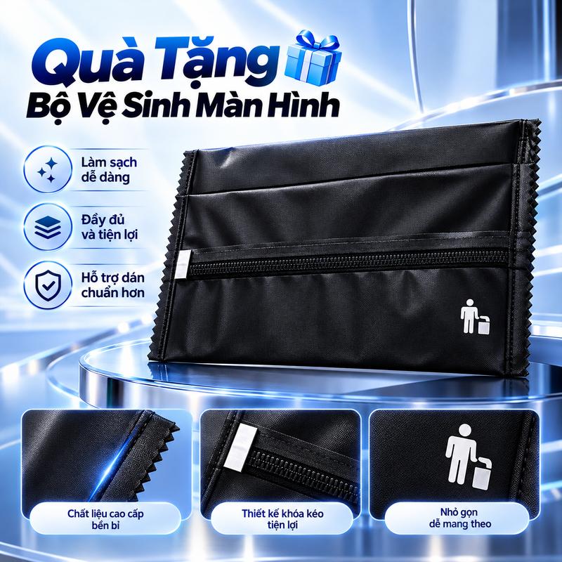 Bộ vệ sinh màn hình CrystalArmor – Túi dụng cụ làm sạch và hỗ trợ dán kính cường lực