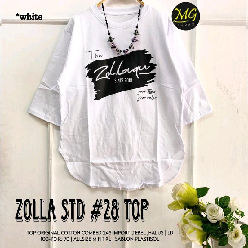 kaos santai, atasan kekinian, atasan wanita, halus, katun combed, import, zollaqu, zolla std#28 top//by mg store Casual 5