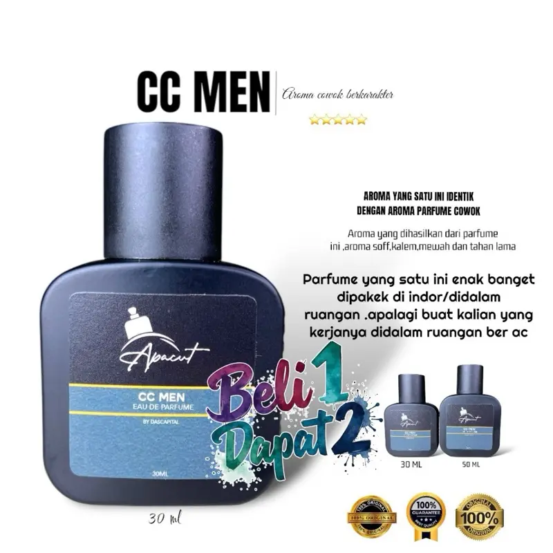 PROMO BUY 1 GET 1 PARFUME CC MEN.Pria dan  Perempuan Elegant Wangi  Laki-Laki