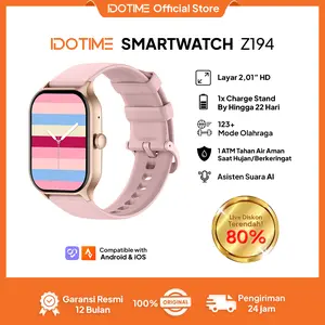 【COD】New Launch IDOTIME Smartwatch pria wanita Z194  (SILVER) Hp Jam Tangan Pintar  Bluetooth Call Health Management 1ATM Waterproof 123+ Sport Modes AI Voice Assistant Stong Battery khusus wanita