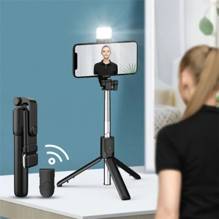 Tongsis Tripod R1 Bluetooth Remote Shutter 3 in1 Mini Tongkat Narsis Monopod Remot Wireless 1