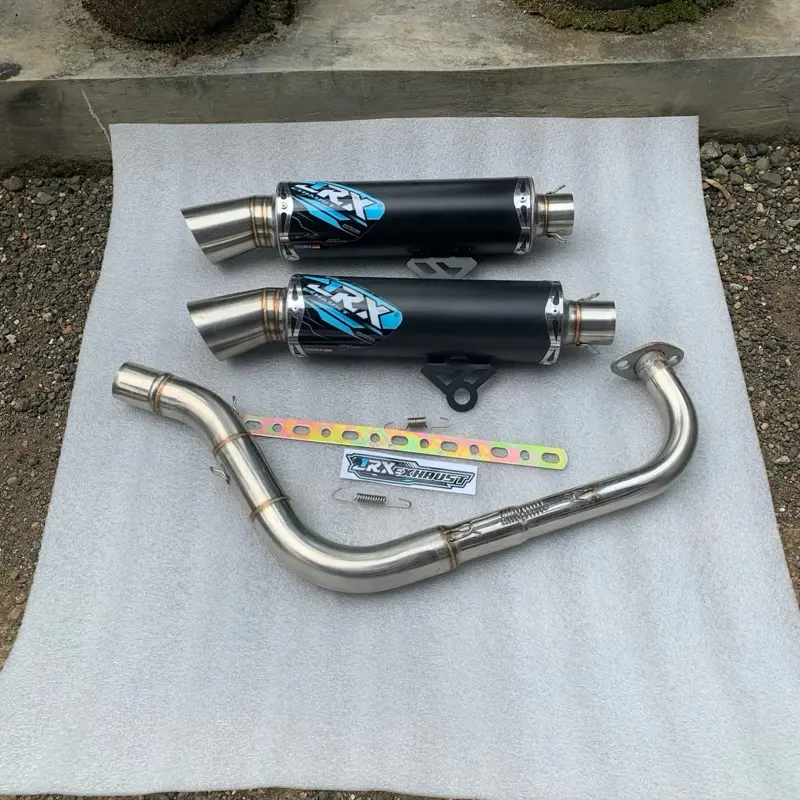 KNALPOT ORIGINAL JRX EXHAUST V4 TYPE SAMLONG FINISHING BLACK COUTING UNTUK SEMUA MOTOR METIK 1