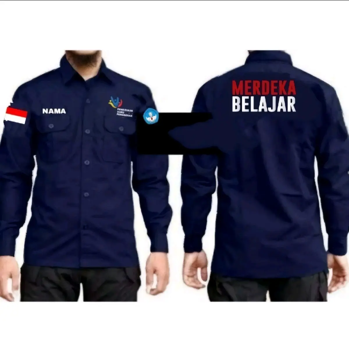 KEMEJA PDL MERDEKA BELAJAR KEMEJA SERAGAM MERDEKA BELAJAR FULL BORDIR Baju Panjang Kerja Kerah Kantor Casual