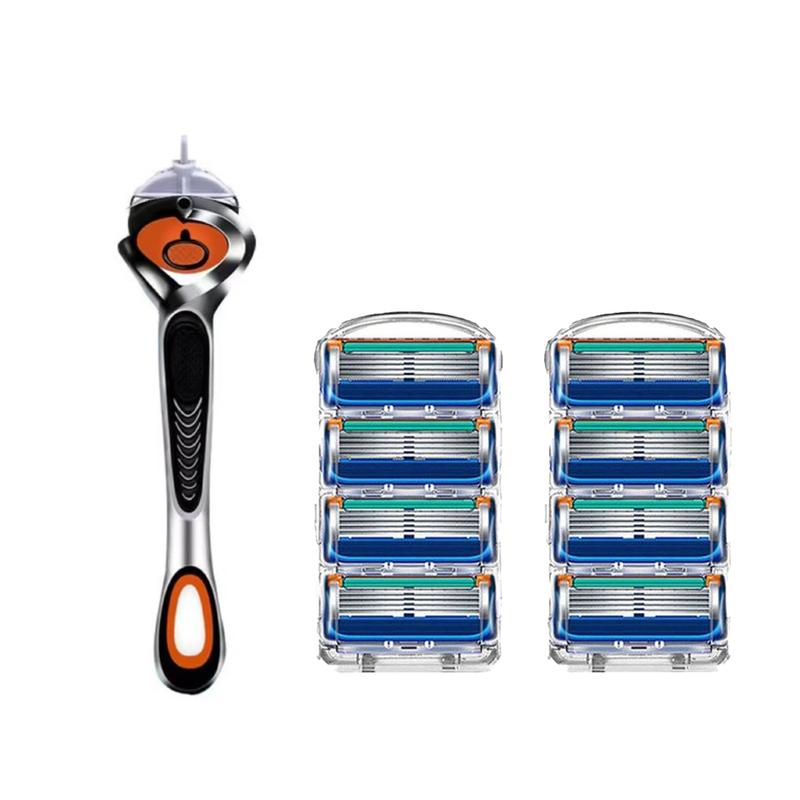 Lưỡi Dao Cạo An Toàn Ướt, Phong Cách Cổ Điển, Lưỡi Dao Cạo 5 Lớp, Bộ 8 Món, Thay Thế, Lưỡi Dao Chăm Sóc Da, Thân Thiện Với Môi Trường, Có Thể Tái Sử Dụng, Thích Hợp Cho Dòng Sản Phẩm Gillette