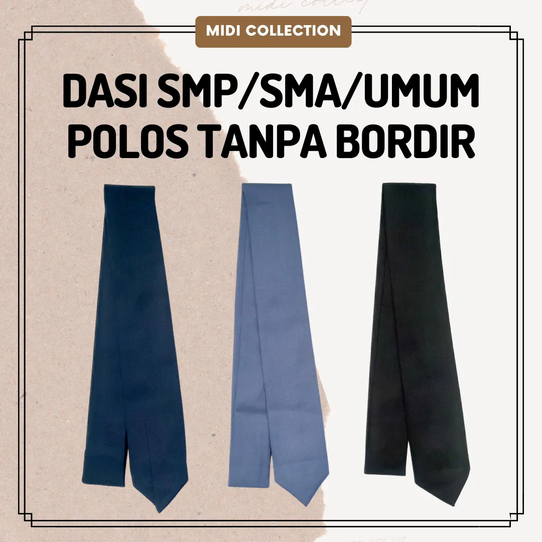 Dasi Sekolah Putra Putri SMP/SMA/SMK Polos (TANPA BORDIR)