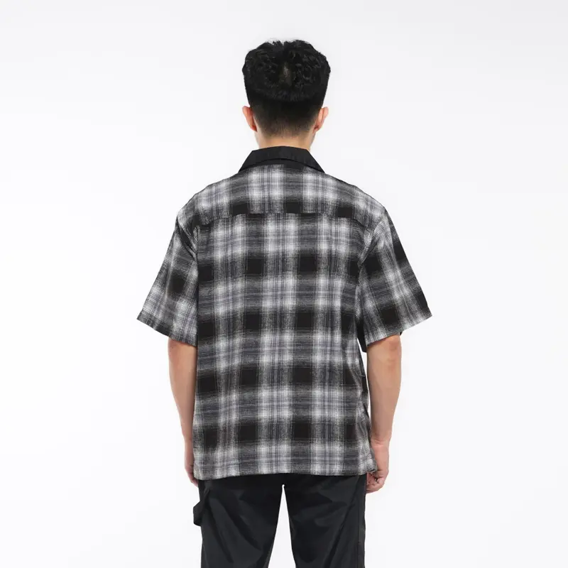 Kemeja Pendek | flanel Proceed 06 | Boxy Fit | Gray | Brainsgland 5