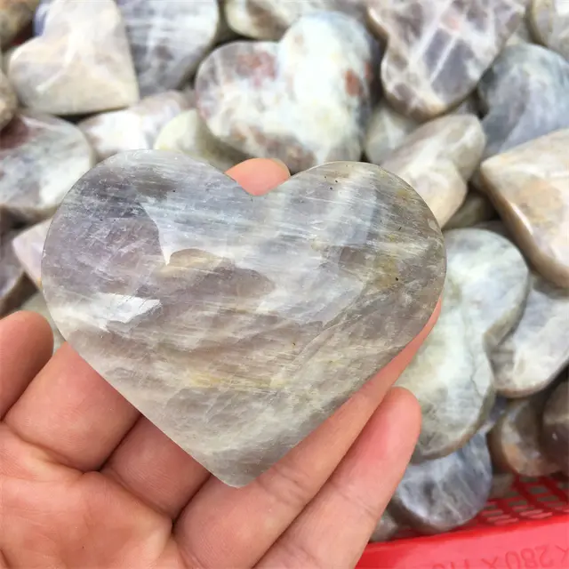 Rainbow Moonstone Heart Shape about 50mm