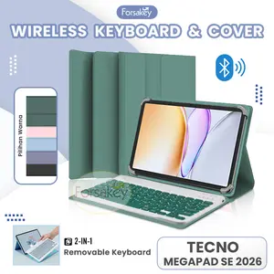 ( CASE / KEYBOARD / MOUSE ) for Tecno Megapad SE 2026 / Mega Pad 11 Inch Tab Tablet 2025 Wireless Bluetooth Blutooth Keybord Kibord Papan Ketik Mouse Touchpad Trackpad Touch Track Pad Flip Case Casing Cover Sarung Kesing Universal 5 Warna