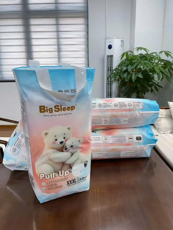 Combo 2 bịch mỗi bịch 50 miếng bỉm quần Big Sleep form bo mông đủ size M đến 3XL cho bé từ 6kg đến 21kg chun đệm mây mềm mỏng thấm hút tốt
