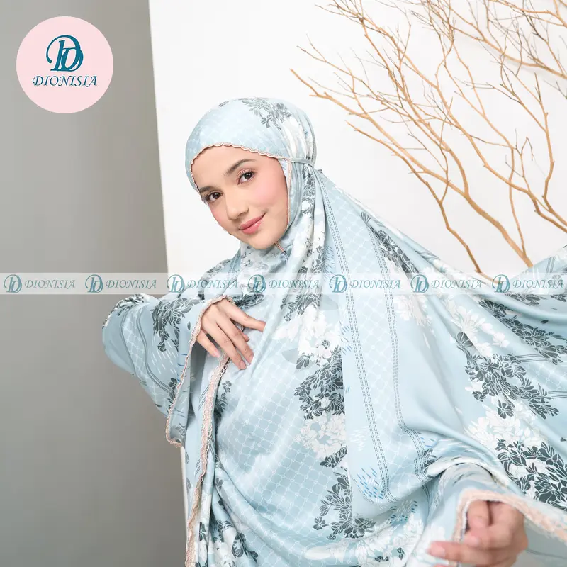 Mukena Dewasa Mukenah Travel Jumbo silky 2 in 1 DIONISIA Naura silk  cantik  mewah muslim renda Bordir 1