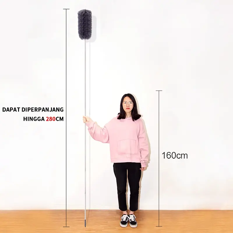 Kemoceng Microfiber 280cm Tarik Tekuk Panjang Alat Pembersih Langit-Langit Rumah/Alat Pembersih Rumah / Kemoceng Bulu Microfiber Gagang Panjang / Kemoceng Adjustable 8