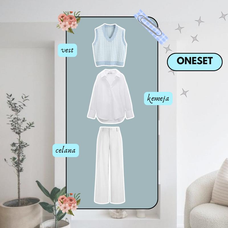 LSR set kekinian outfit kekinian korean style | rok span | Blouse | jilbab oneset remaja terbaru atasan bawahan setelan ootd EY023 2