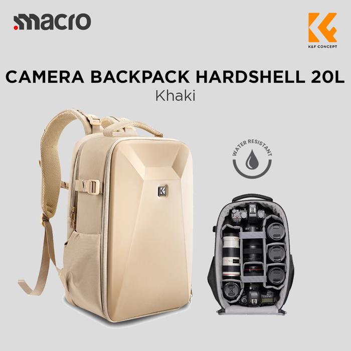Gambar KNF Concept 22L Tas Camera Backpack Waterproof Photography Laptop with Hardshell - Khaki dari MACRO.id Kota Administrasi Jakarta Barat Tokopedia