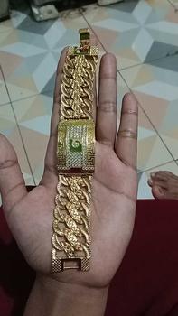 Product Review of (Beli 2 Bonus 1 Random)Gelang Rantai Plat Ukir Labirin Warna Gold 22k Kualitas Premium|Aksesoris Wanita-Anti Karat Anti Hitam from 🐦** 1