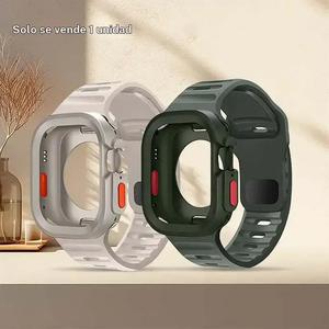 Correa de reloj inteligente con funda, correa de reloj suave y cómoda (1 unidad) con funda, accesorios de uso compatible con Apple Watch Ultra 2 1 SE