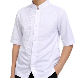 Grosir Baju Koko Katun Anak Muslim Laki-laki Lengan Pendek Murah Atasan Motif Bordir