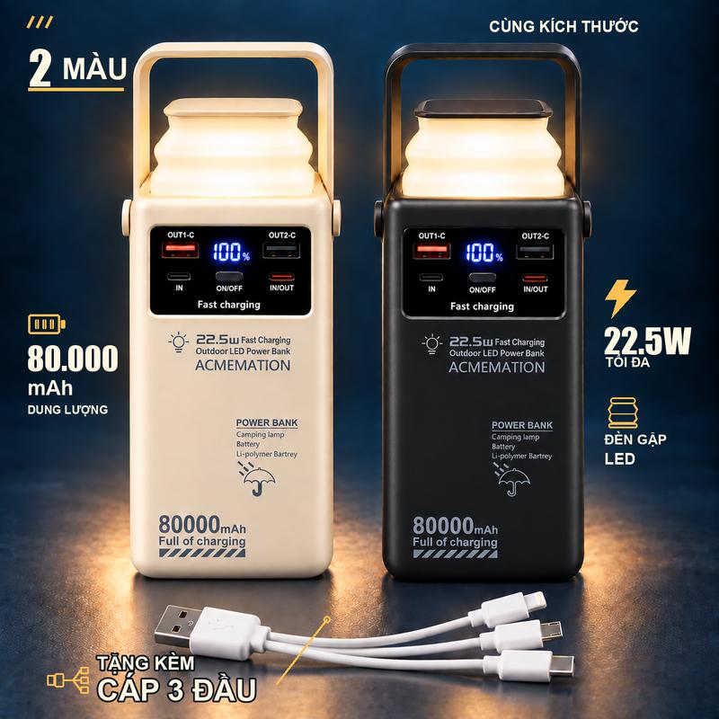 Sạc dự phòng 80000mah, sạc dự phòng 4 trong 1 có thể tháo rời, phụ kiện sạc điện thoại di động, sạc dự phòng du lịch, phù hợp với nhiều loại điện thoại di động sạc dự Led power bank pin dự phòng USB