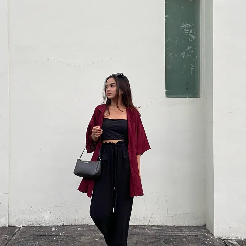 Yemimastuff — Kemeja Pendek Oversize Formal Kain Rayon Lembut Kancing Casual Atasan Nyaman Santai 4