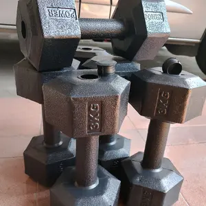 Dummbel Hexagonal 3kg 2biji kosongan tanpa isi sudah plus tutup / 3kg Hexagonal 2biji