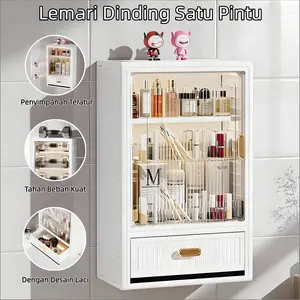 Meja rias kamar mandi Tahan air Terpasang di dinding Rak kamar mandi multifungsi Lemari dapur Kotak kosmetik
