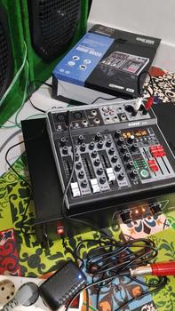 Product Review of BOMGE 4/6 Channel Audio Interface Sound Board Mixing Console 16-Bit 99DSP DJ Mixer Audio Reverb Effect +48V Phantom Bluetooth Studio Audio Mixer For Karaoke Studio Streaming from a**3 2
