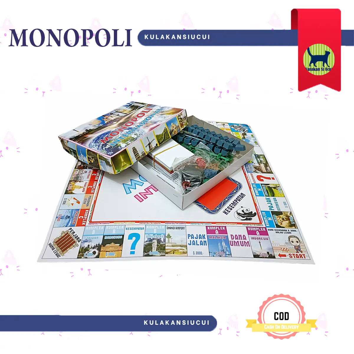Permainan Papan Monopoli Ular Tangga Mainan Anak Board Games