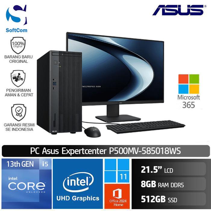 Gambar PC Asus Expertcenter P500MV 585018WS i5 13420H/8GB/512GB SSD/21.5"/W11 dari SOFTCOM Official Store Kota Medan Tokopedia
