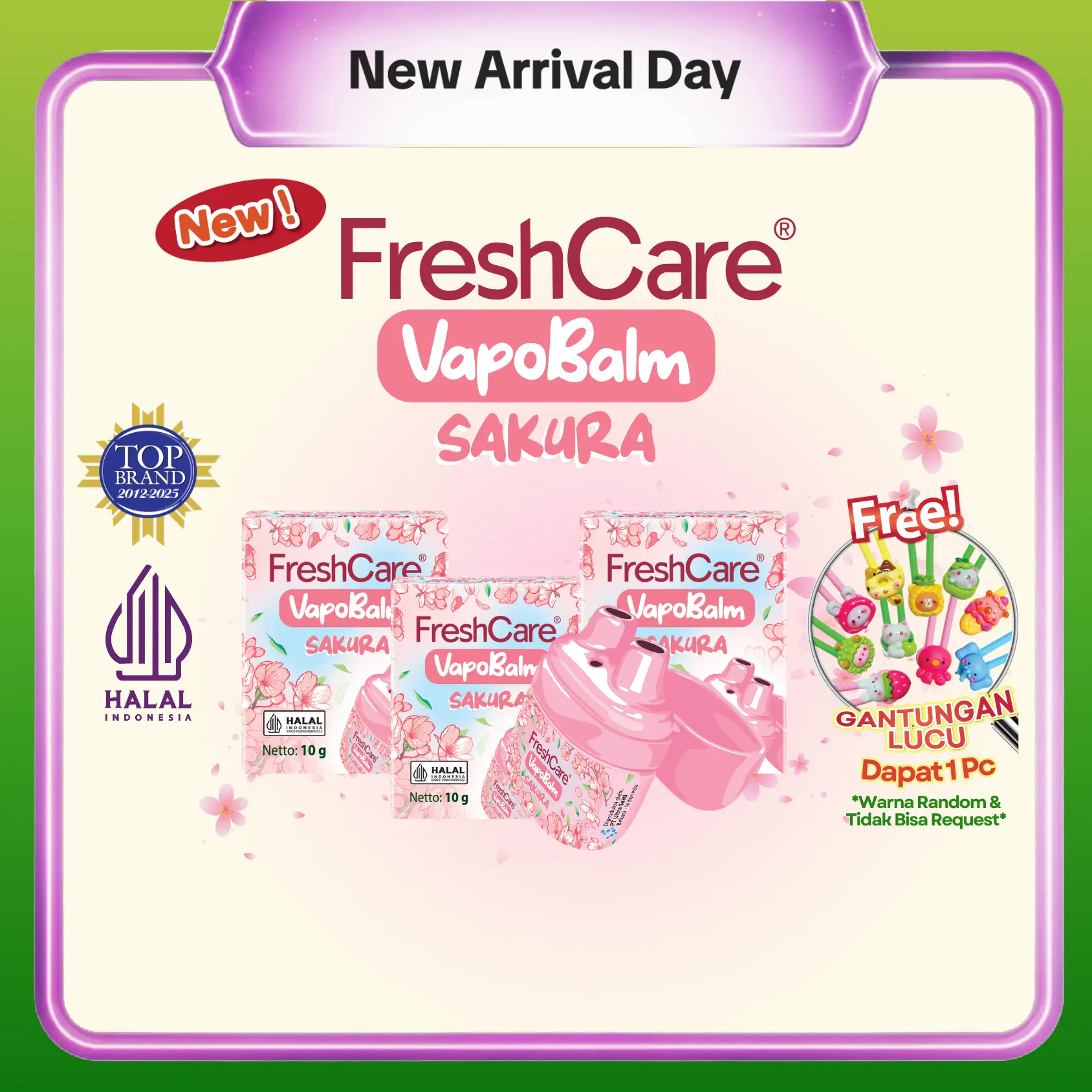 3Pcs Vapobalm Sakura Free 1 Gantungan