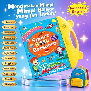 Buku Bersuara Anak Smart Audio Book 3 Bahasa: Indonesia, Inggris, Mandarin. Mainan Edukasi Belajar Membaca Anak Paud, Tk Usia 3, 4, 5, 6 Tahun. 26 Materi Lengkap: Hewan, Warna, Buah, Bentuk, Angka, Dinosaurus, Tubuh, Lagu Anak (COD Tersedia)