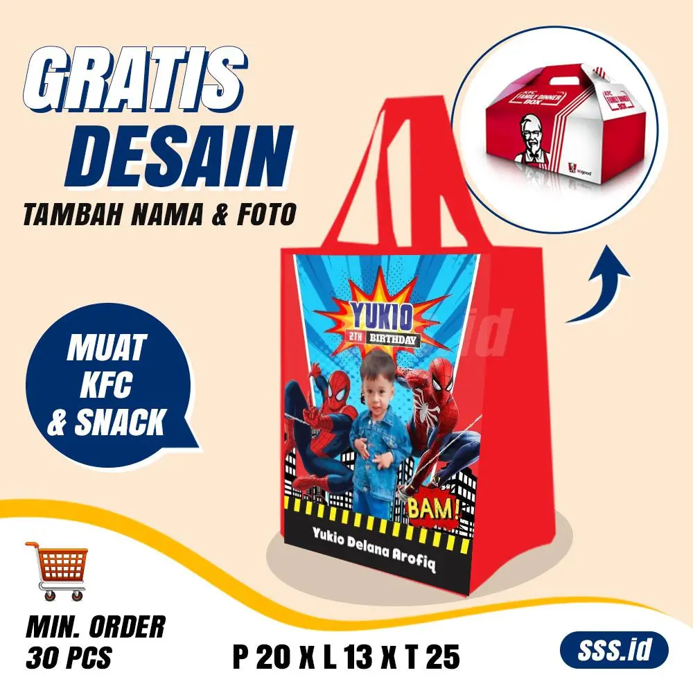 40 pcs - Tas ulang tahun anak murah Tas Souvenir Ultah murah