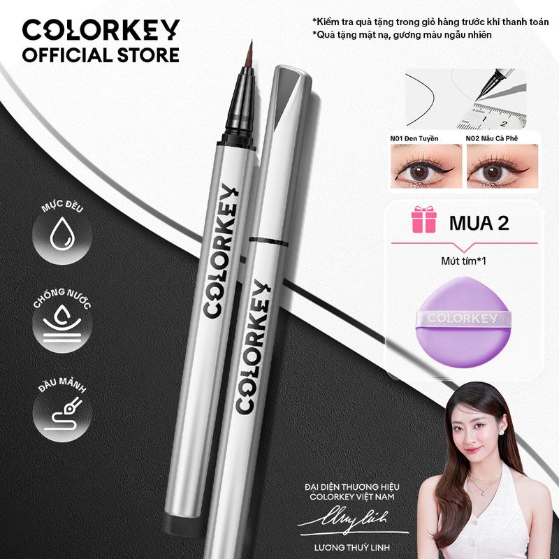 Bút Kẻ Mắt Nước COLORKEY Đầu Cọ Mảnh Không Dễ Chẻ Ngọn, Dễ Kiểm Soát Nét Mực Phù Hợp Cho Cả Người Mới Bắt Đầu 0.5ml