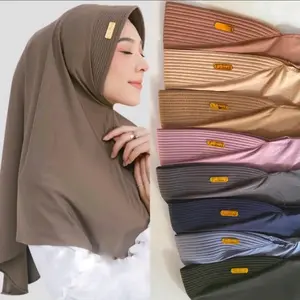 100rb dpt 10 bergo hamidah M label besi by fanza hijab terlaris