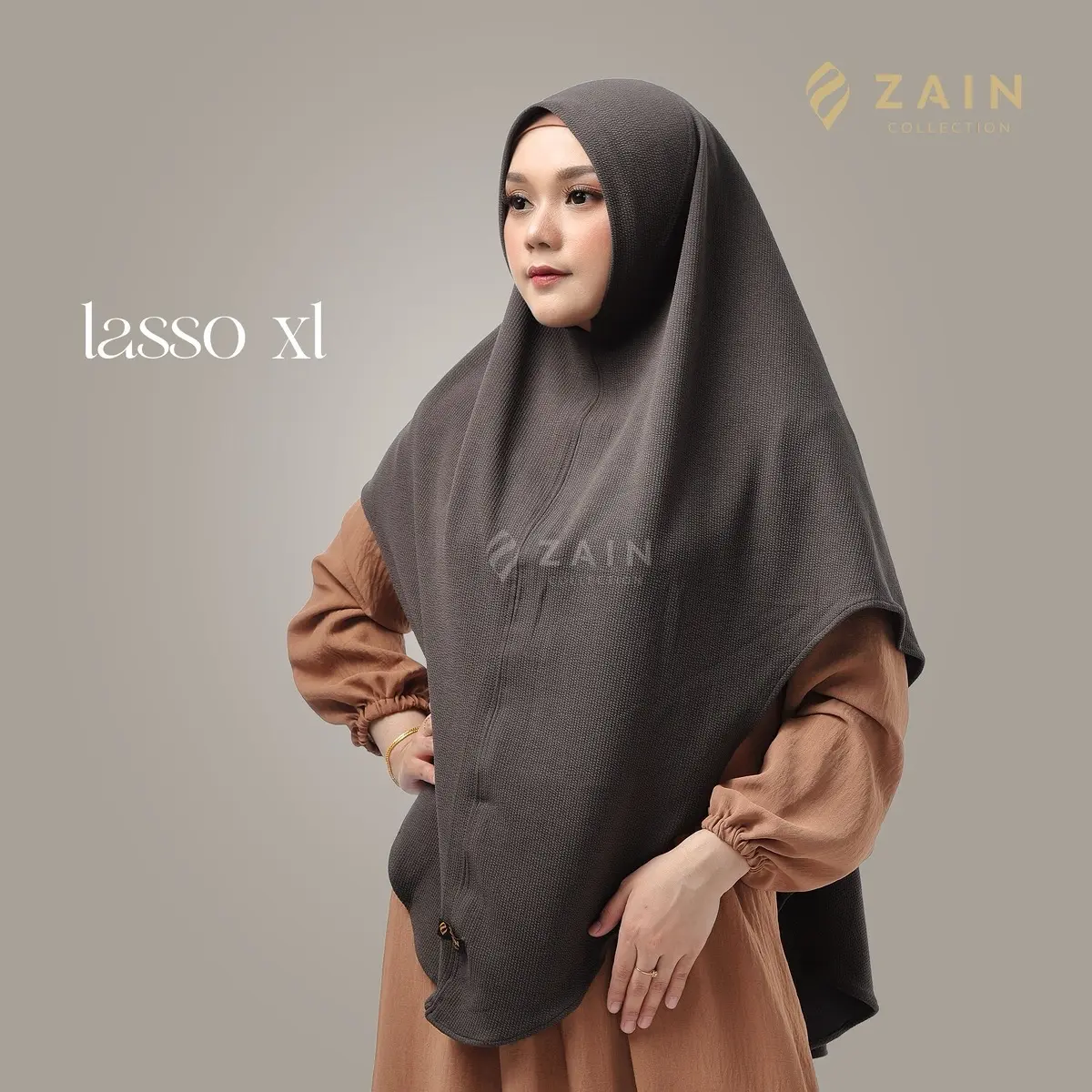 Lasso XL Kerudung Bergo Pet Malay Jilbab Syar'i Jumbo / Hijab Instan Premium Original ZAIN Collection Nyaman Panjang