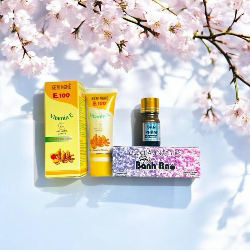 COMBO: gel chấm nốt ruồi mụn cóc,tàng nhan,mụn thịt,mụn ké và kem nghệ hỗ trợ mờ thâm,mờ sẹo chăm sóc da skincare làm đẹp da
